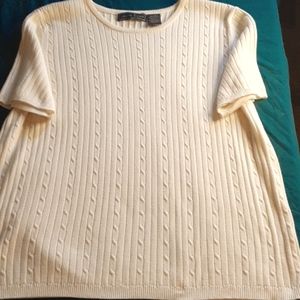 Karen Scott Cream Knit Top